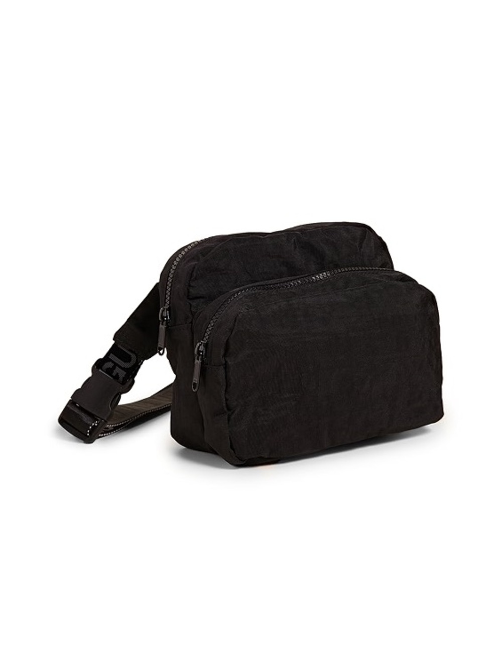 Baggu Black Textured Dual-Zip Crossbody Bag